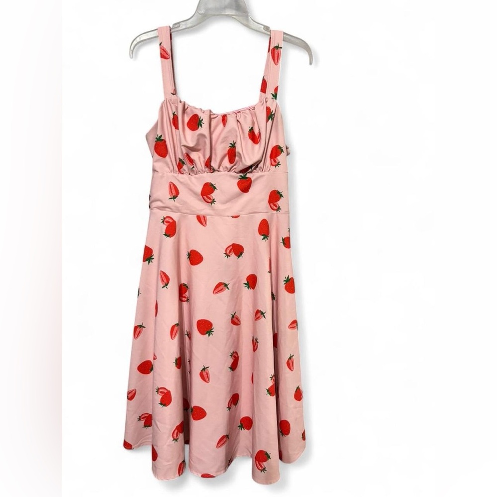 Pink Strawberry Print Sundress